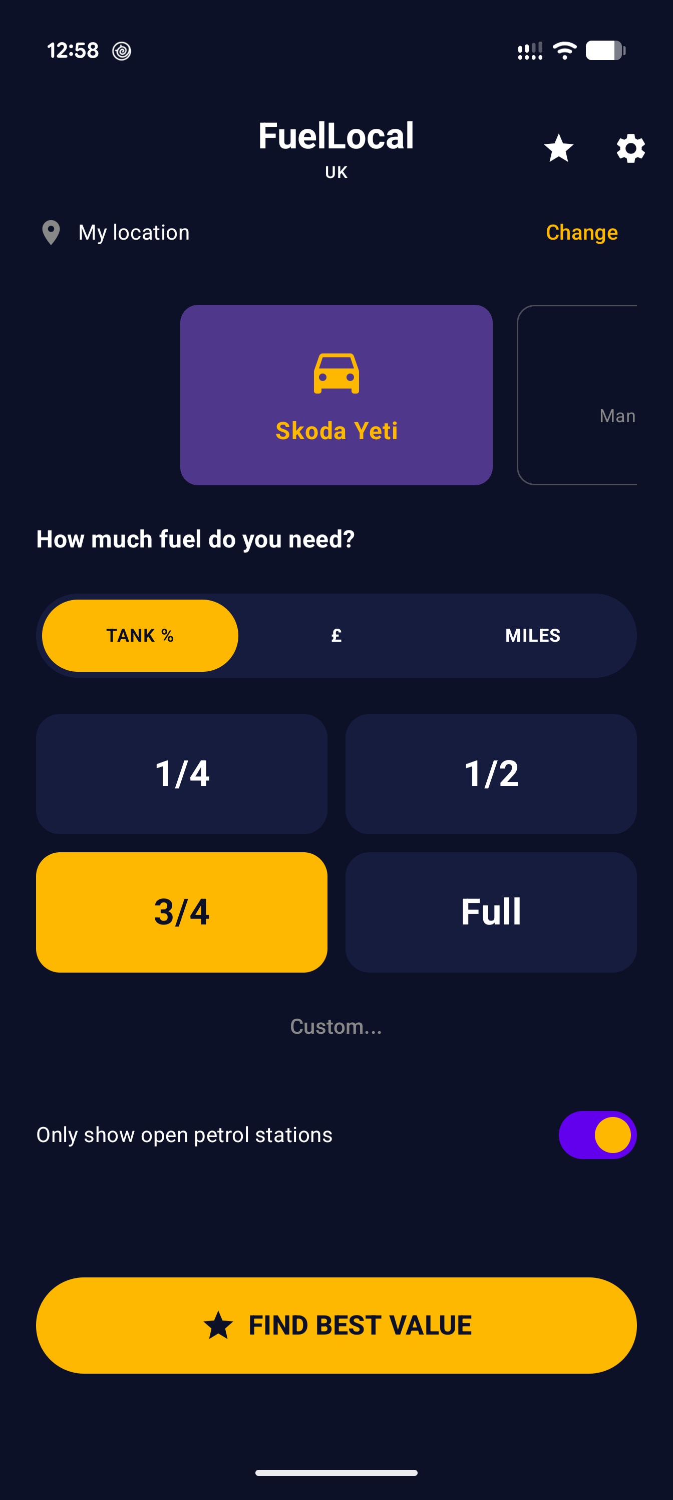 FuelLocalUK App Interface