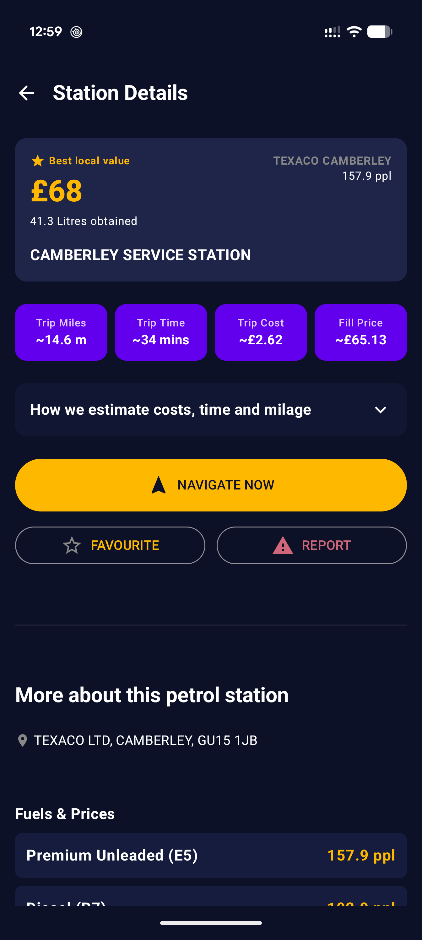 App Screenshot Station Details